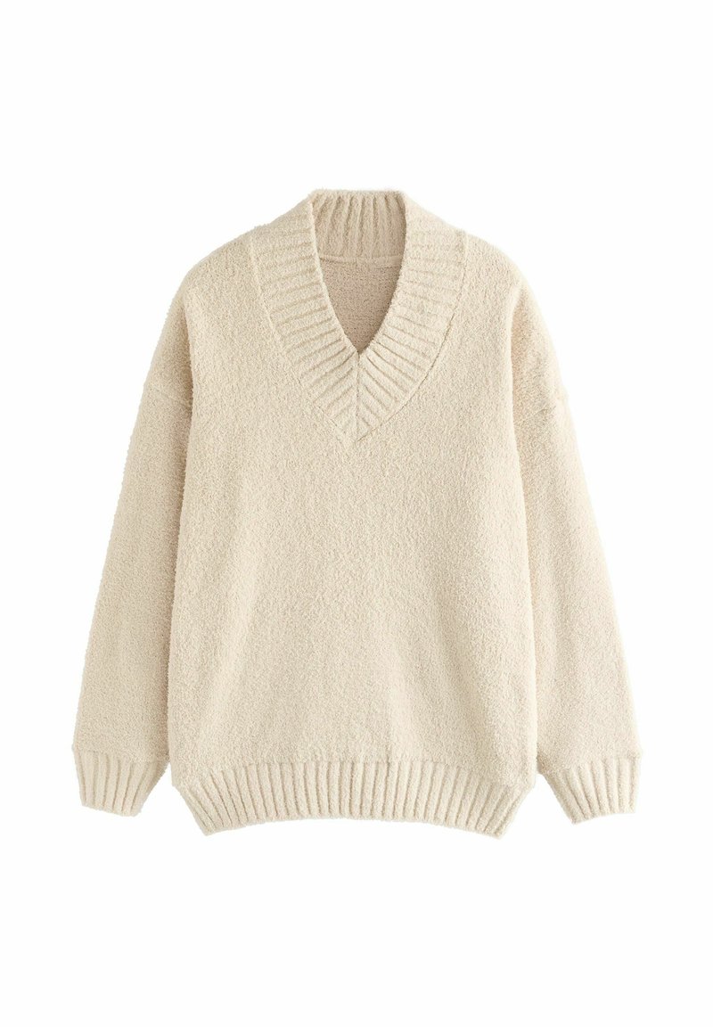 Next FLUFFY COSY V-NECK LONGSLEEVE - Pullover - neutral/beige - ZALANDO.FR