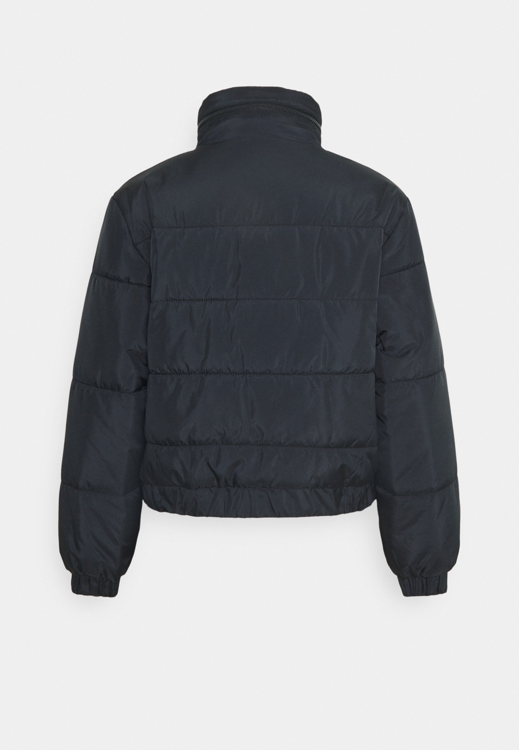 navy cropped puffer jacket