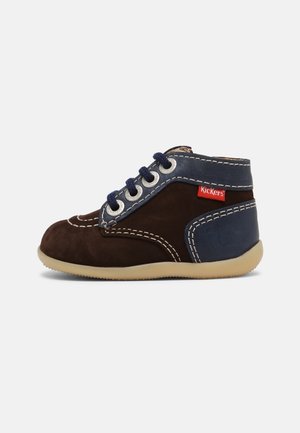 BONZIP UNISEX - Veterboots - marron fonce/marine