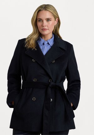 Lauren Ralph Lauren Woman DOUBLE BREASTED BELTED WOOL BLEND COAT - Abrigo corto - regal navy