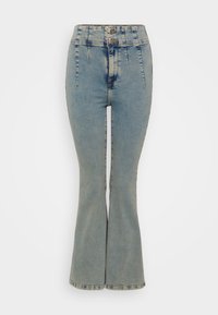 ONLHUSH CORSAGE  - Flared jeans - dark blue denim overdyed