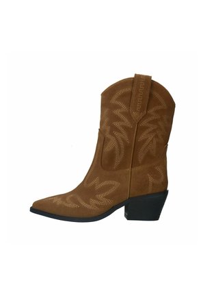 MIT STICKEREI - Boots à talons - brown