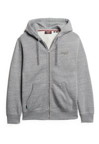 Superdry & Co ESSENTIAL LOGO HOOD TRACK  - Sudadera con cremallera - dark grey fleck marl