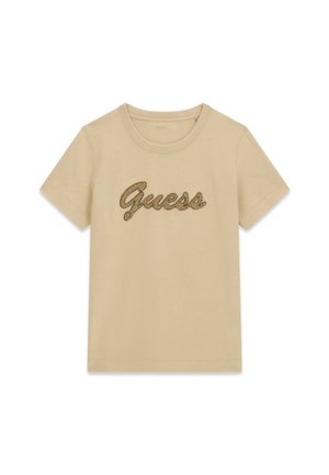 Guess, T-SHIRT MIT PERLEN-LOGO - T-shirt imprimé - beige