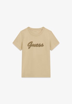 Guess, T-SHIRT MIT PERLEN-LOGO - T-shirt imprimé - beige