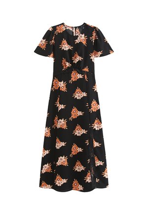 New Look, FLORAL PRINT LACE TRIM MIDI DRESS - Vestito casual - black pattern