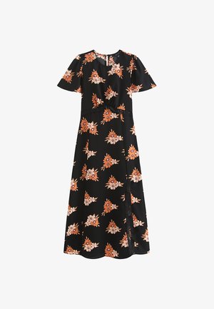 New Look, FLORAL PRINT LACE TRIM MIDI DRESS - Vestito casual - black pattern