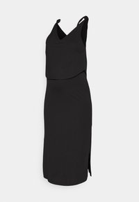 KNOT SHOULDER DRESS - Vestido de malha - black