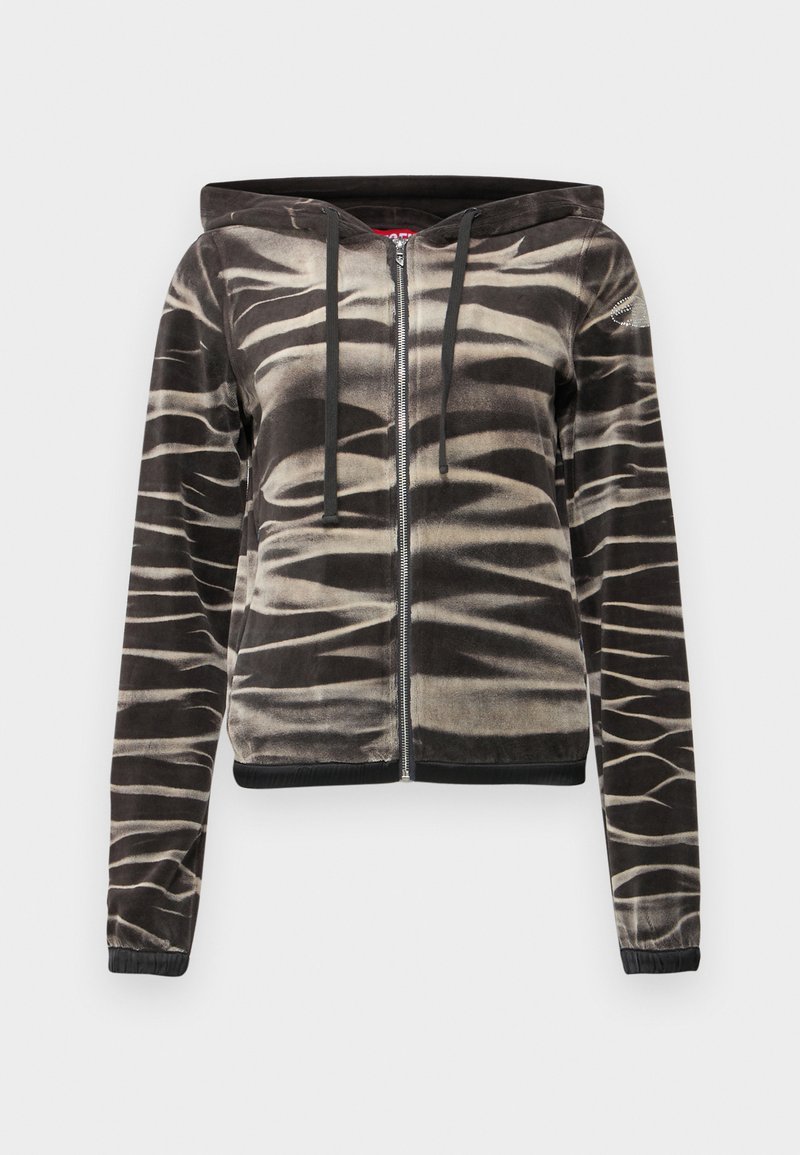 Diesel Sweater met rits zwart