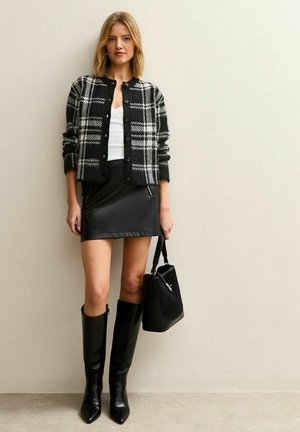BRUSHED CHECK CREW NECK  - Gilet - black pattern