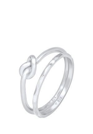 2 PACK BASIC KNOT - Ring - silberfarben