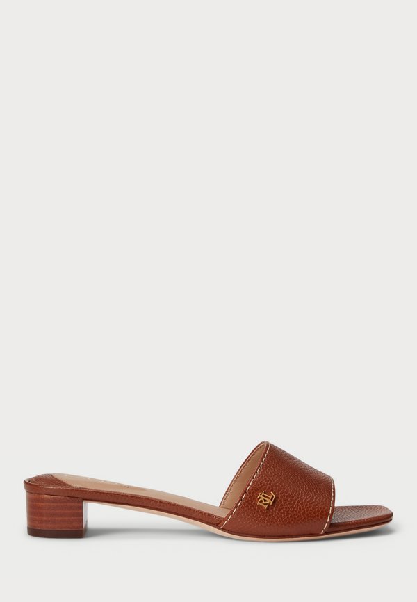 TUMBLED LEATHER SANDAL - Mules - deep saddle tan