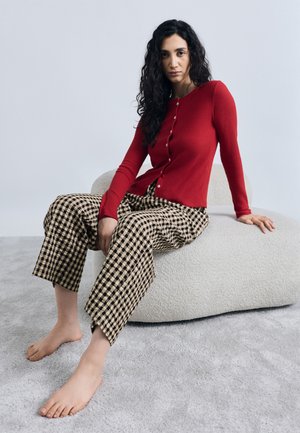 PYJAMA TROUSER SEERSUCKER GINGHAM - Pantaloni de pijama - black