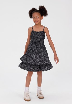 MINOTI, FLORAL STRAPPY WITH SHIRRED - SUMMER - Jurk - black