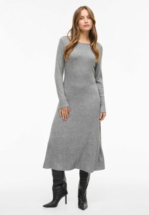 VIDANSA LANGÄRMELIGES - Strikkjoler - dark grey melange