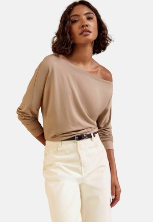 Friends Like These, OFF SHOULDER LONG SLEEVE JERSEY TOP - Langarmshirt - taupe