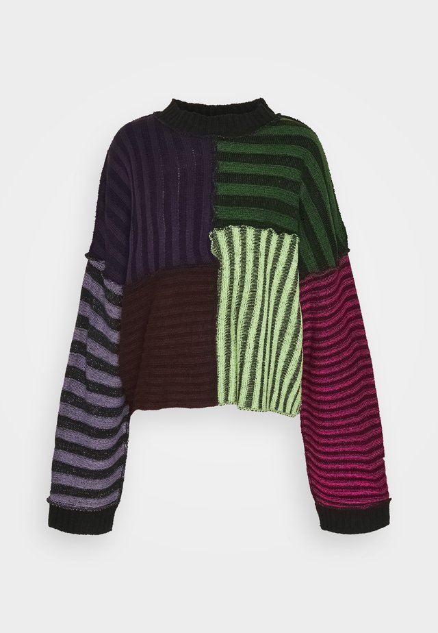 STRIPE PLATED PANELLED JUMPER - Jersey de punto - multi