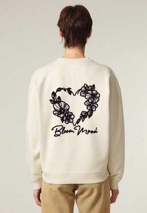 BLOOM MOOD BACK EMBROIDERY UNISEX - Sweatshirt - off white