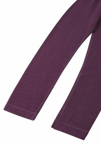 Lila Baumwollleggings mit glatter Textur, schmal zulaufendem Bein Design und genähten Säumen. Keine sichtbaren Muster oder Hardware-Details vorhanden.