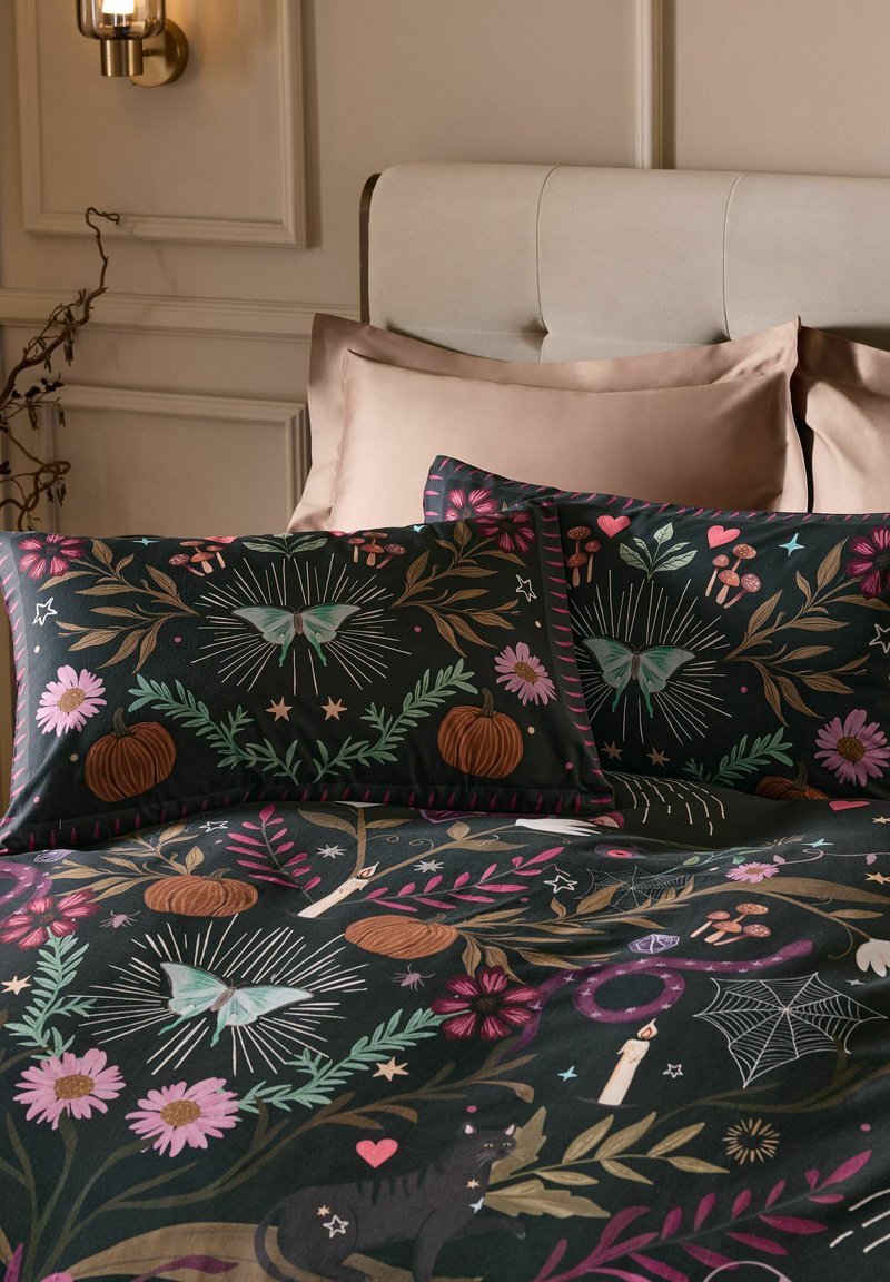 Next WHIMSICAL PUMPKIN HALLOWEEN DUVET COVER AND PILLOWCASE SET - Bettwäsche - black/schwarz