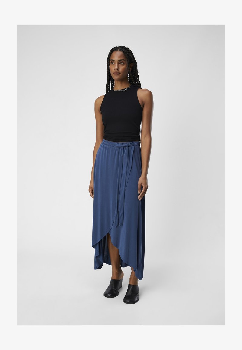 Object OBJANNIE - Wrap skirt - dark denim