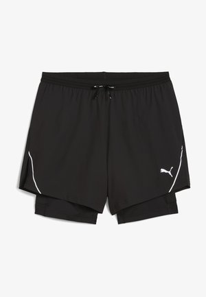 Mustad must sportshortsid sisemise voodriga, elastne vöökoht ja pael. Valged detailid külgedel ja logo alumisel vasakul.