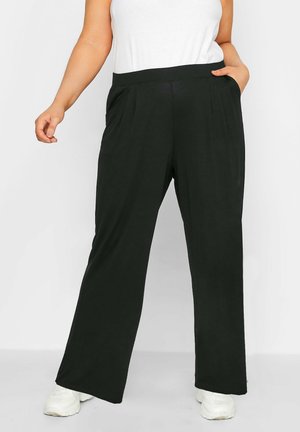 Yours Clothing WIDE LEG STRETCH   - Bukser - black