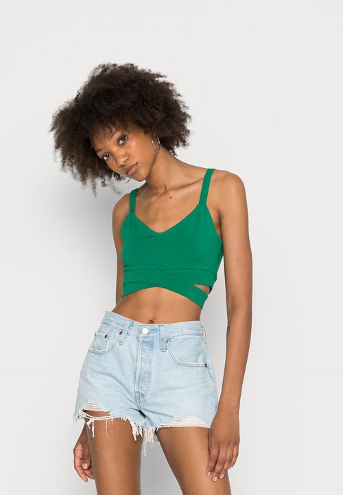 Top con scollo all'americana e motivo zig zag Multicolore