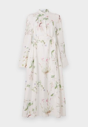 Erdem LONG SLEEVE MIDI DRESS WITH TIE WAIST DETAIL - Maxikjoler - botanical garden white