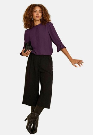 REGULAR FIT - SCALLOP PINTUCK FLUTE SLEEVE - Blus - dark purple
