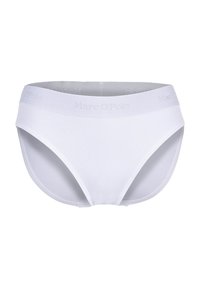 Witte katoenen slip met een gladde afwerking. Voorzien van een zachte elastische tailleband met het 'Marc O'Polo' logo in lichtgrijs. Eenvoudig, minimalistisch ontwerp.