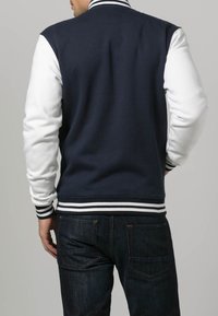 Urban Classics 2 TONE COLLEGE  - Sudadera con cremallera - navy/white
