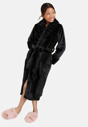 REGULAR FIT - SOFT TOUCH SHAWL COLLAR - Bademantel - black