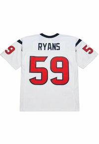 Weißes Sporttrikot mit schwarzem Kragen, roter Nummer 59 auf dem Rücken und den Ärmeln sowie "RYANS" über der Nummer auf dem Rücken gedruckt.