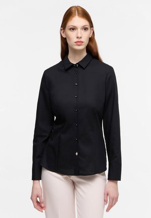 BAUMWOLLBLUSE - FITTED - Skjortebluser - schwarz