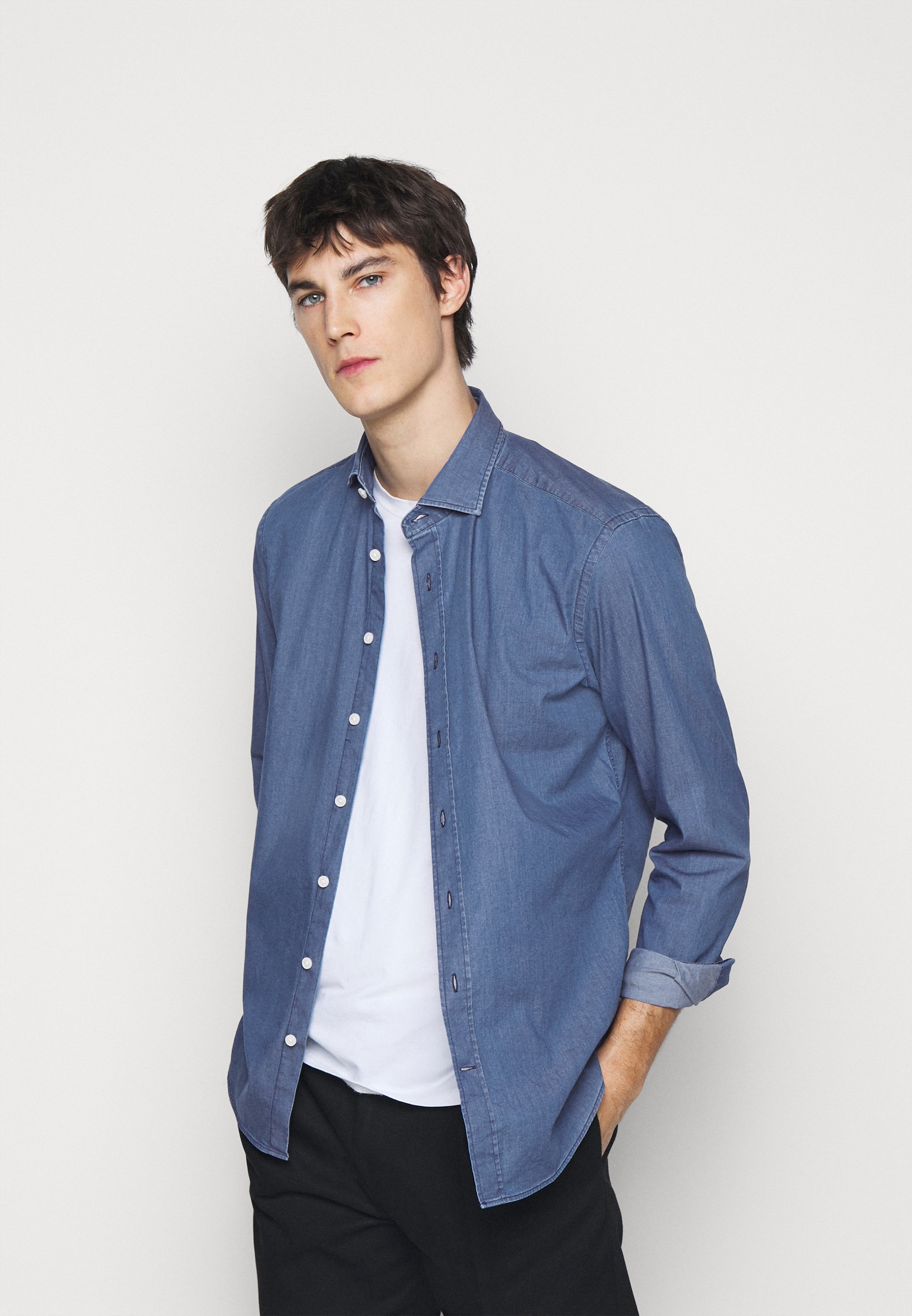 hackett denim shirt