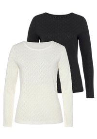 2PACK - Pitkähihainen paita - creme, schwarz