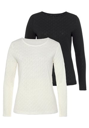 2PACK - Langærmet T-shirt - creme, schwarz