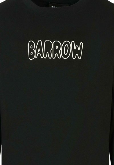 Zwarte longsleeve t-shirt van katoen, met het woord "BARROW" in omrand witte letters over de borst.