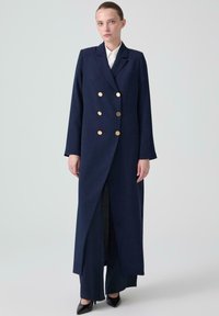 LONG CREPE - Classic coat - navy blue