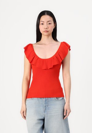 VMSILJE RUFFLE - Top - fiery red