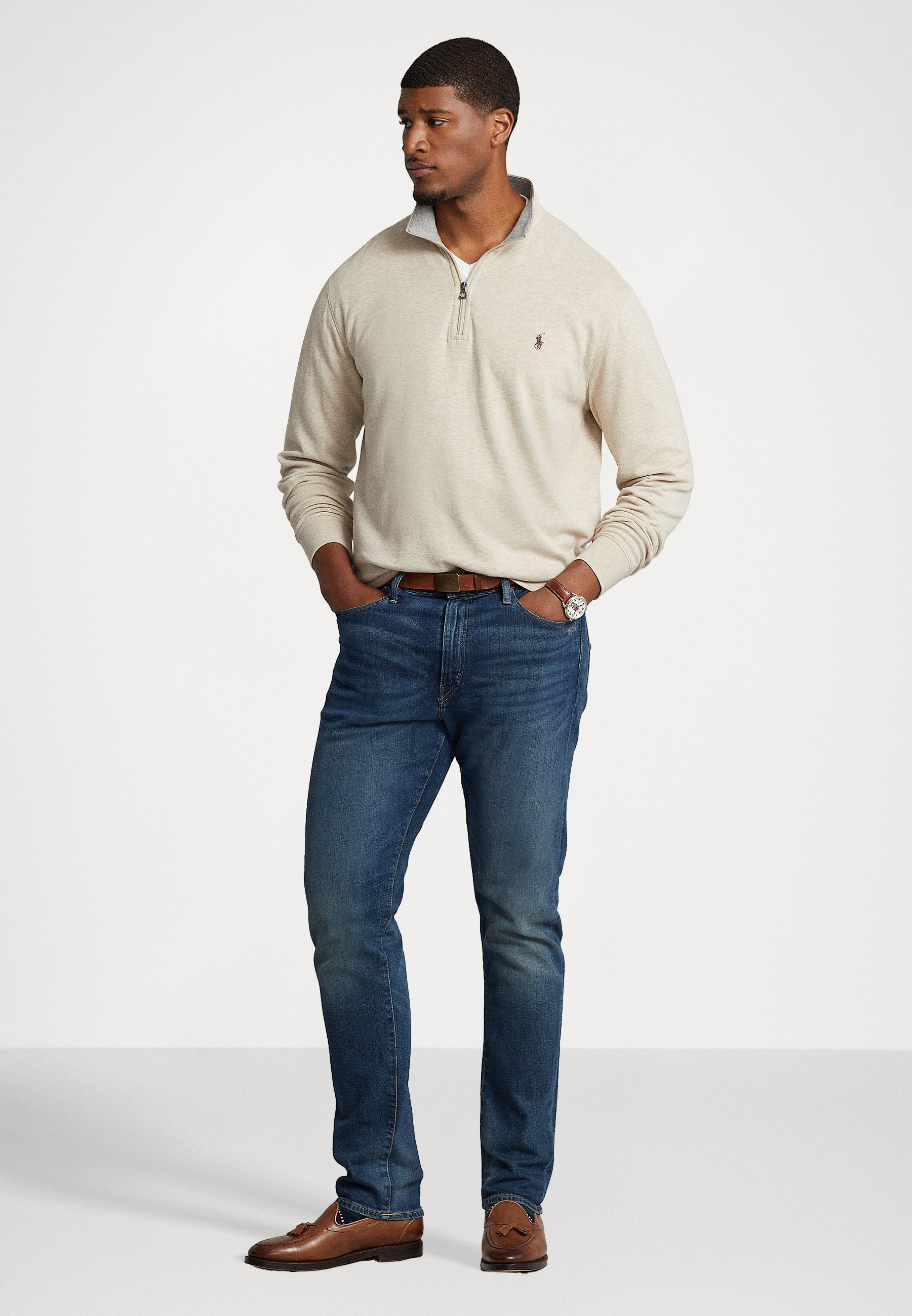 Polo Ralph Lauren Big & Tall LUXURY JERSEY QUARTER ZIP PULLOVER