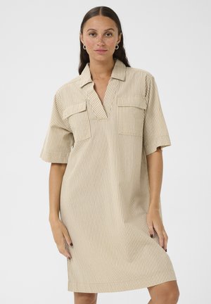 KANAYA STRIPED - Shirt dress - chincilla white stripe