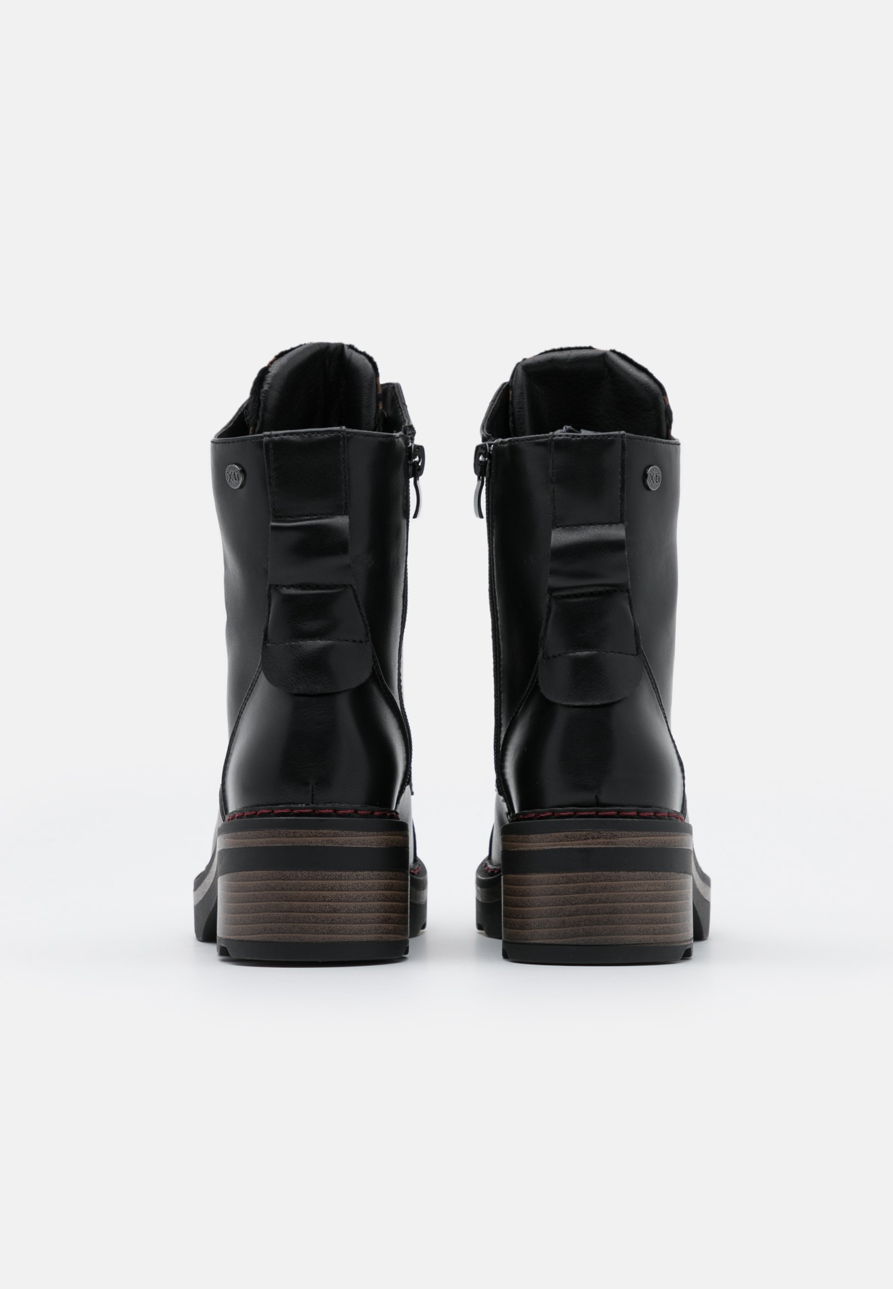 XTI Botines con plataforma - black/negro - Zalando.es