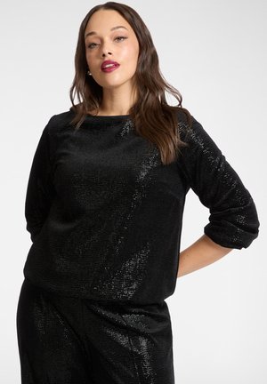 IN CINIGLIA LAMINATA - Blouse - nero