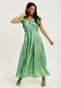 Liquorish ANIMAL PRINT WRAP - Maxi dress - green