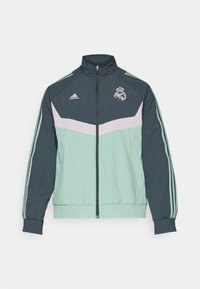 adidas Performance REAL MADRID SZN TRACK TOP - Squadra - carbon/silver green