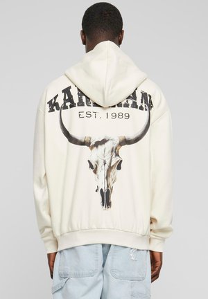 Karl Kani CHEST SIGNATURE OS HEAVY FULL SKULL - Felpa con zip - off white