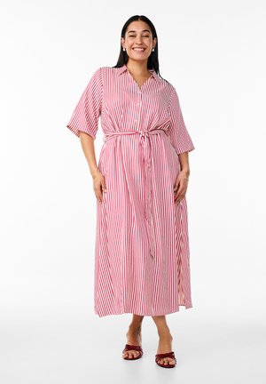 Maxi dress - raspberry w stripe