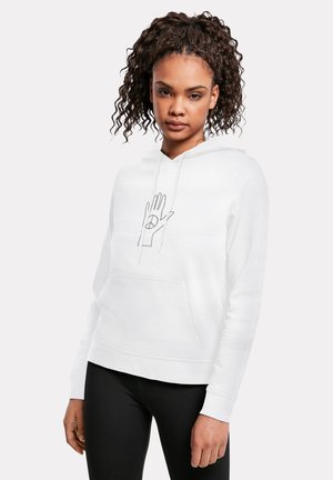 Merchcode PEACE SCRIBBLE HAND BASIC - Sweatshirt - white